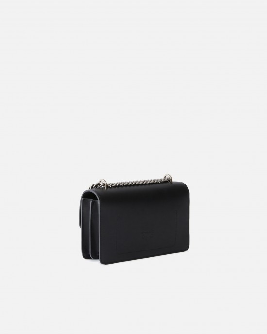 Pinko Love One Mini Simply Black Leather Τσάντα Pinko Love One Mini Simply Black Leather Τσάντα