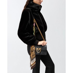 Pinko Love One Mini Simply Black Leather Τσάντα