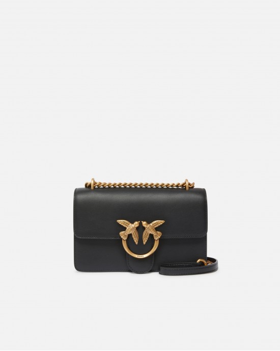 Pinko Love One Mini Bag One Simply Black Leather Τσάντα