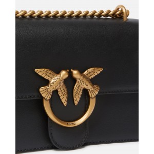 Pinko Love One Mini Simply Black Leather Τσάντα