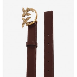 Pinko Love Berry H3 Brown Leather Ζώνη