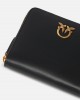 Pinko Tailor Square Zip-Around Black Leather Πορτοφόλι
