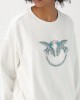 Pinko Nelly Crew-Neck White Φούτερ