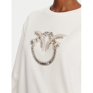 Pinko Nelly Crew-Neck White Φούτερ