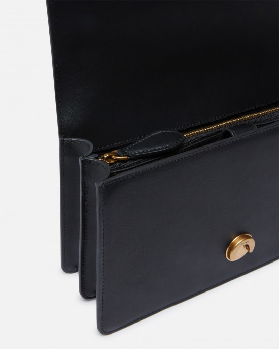 Pinko Love One Classic Simply Black Leather Τσάντα