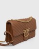 Pinko Love One Classic Chevron Brown Leather Τσάντα