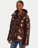 Pinko Eleodoro Caban Crystal Nylon Brown Μπουφάν Με Κουκούλα Pinko Eleodoro Caban Crystal Nylon Brown Μπουφάν Με Κουκούλα