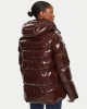 Pinko Eleodoro Caban Crystal Nylon Brown Μπουφάν Με Κουκούλα Pinko Eleodoro Caban Crystal Nylon Brown Μπουφάν Με Κουκούλα