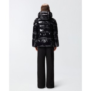 Pinko Eleodoro Caban Crystal Nylon Black Μπουφάν Με Κουκούλα