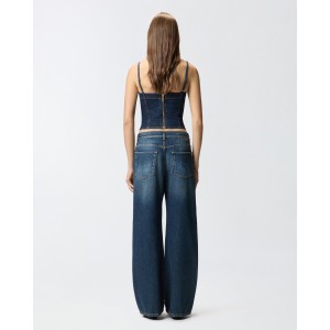 Pinko Wanda Wide Leg Soft Denim Παντελόνι