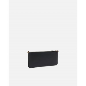 Pinko Horizontal Flat Black Leather Τσάντα