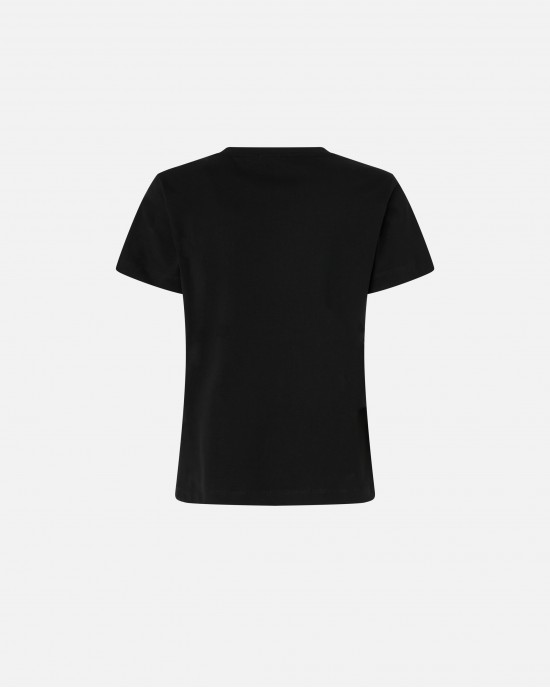 Pinko Nambrone T-shirt Crystal-Embroidered Logo Black Μπλούζα