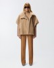 Pinko Comodino Faux Fur Cape Beige Παλτό