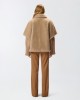 Pinko Comodino Faux Fur Cape Beige Παλτό