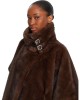 Pinko Comodino Faux Fur Cape Beige Παλτό