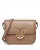 Pinko Love Box Square In Nappa Leather Beige Τσάντα
