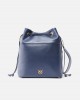 Pinko Secchiello Classic Bucket Blue Leather Τσάντα