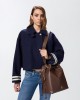 Pinko Secchiello Classic Bucket Brown Leather Τσάντα