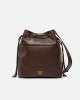 Pinko Secchiello Classic Bucket Brown Leather Τσάντα