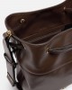 Pinko Secchiello Classic Bucket Brown Leather Τσάντα
