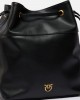 Pinko Secchiello Classic Bucket Black Leather Τσάντα