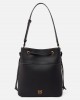 Pinko Secchiello Classic Bucket Black Leather Τσάντα