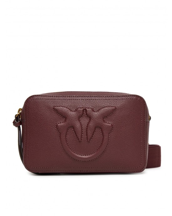 Pinko Carrie Camera Classic Bordeaux Leather Τσάντα