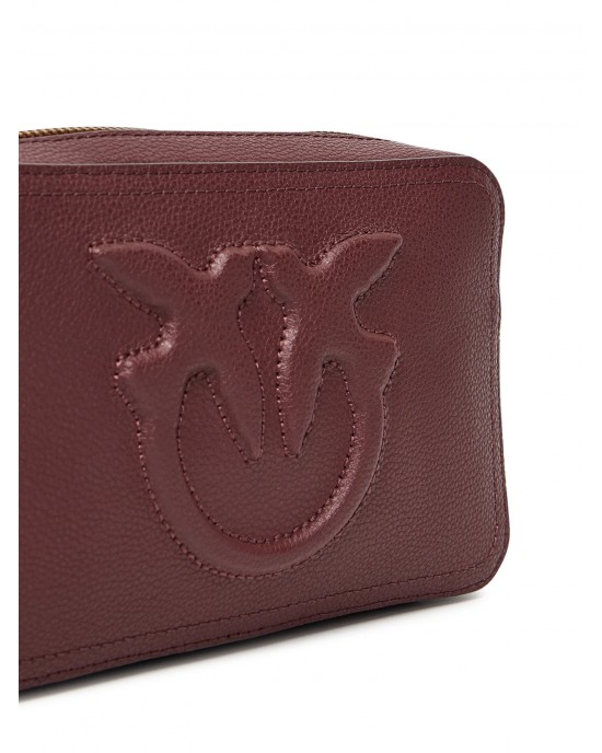 Pinko Carrie Camera Classic Bordeaux Leather Τσάντα