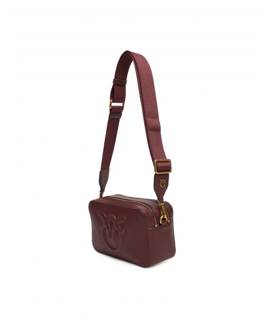 Pinko Carrie Camera Classic Bordeaux Leather Τσάντα