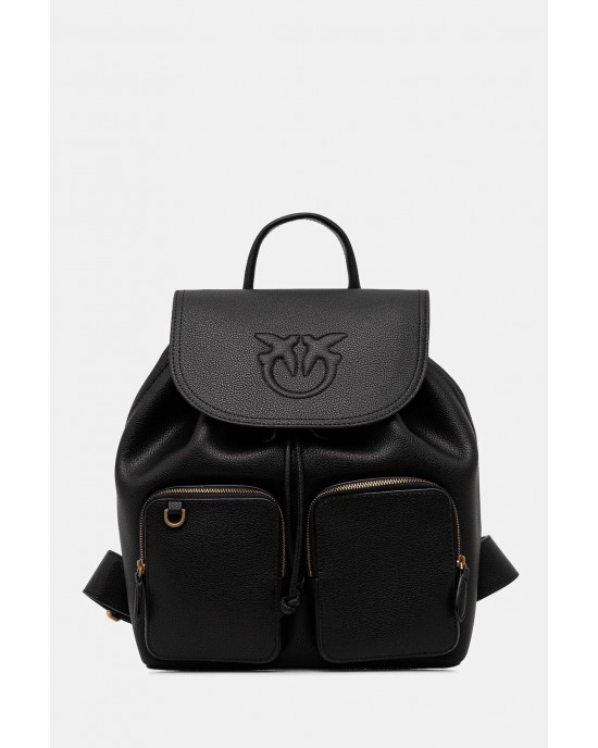 Pinko Carrie Backpack Black Leather Τσάντα