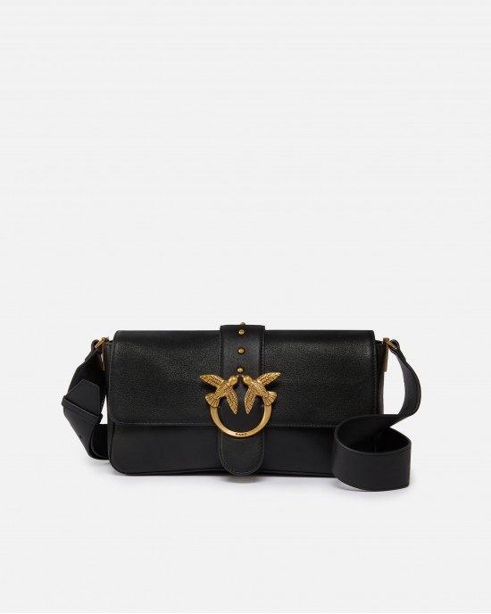 Pinko Slouchy Love One Classic Black Leather Τσάντα Pinko Slouchy Love One Classic Black Leather Τσάντα