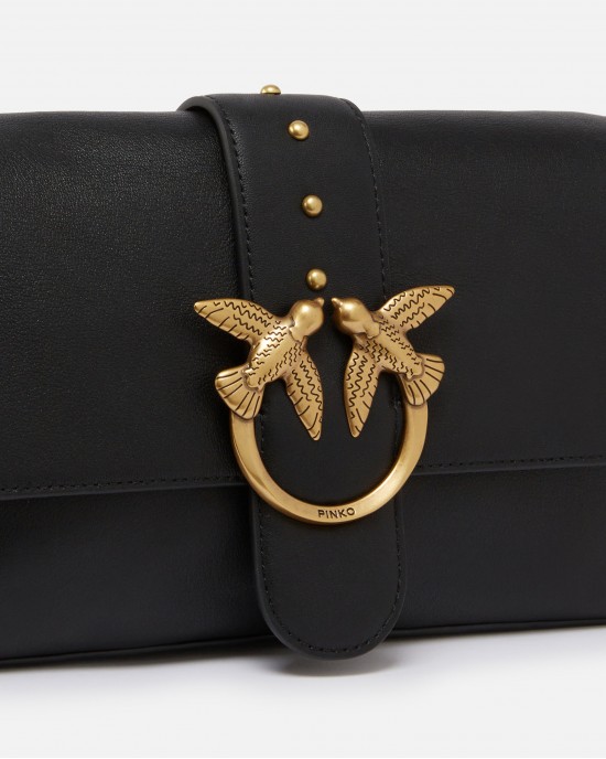 Pinko Slouchy Love One Classic Black Leather Τσάντα Pinko Slouchy Love One Classic Black Leather Τσάντα