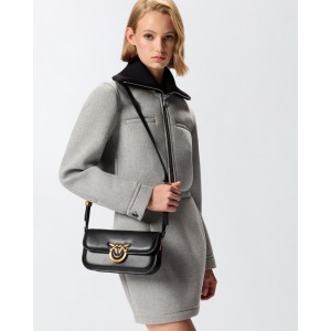 Pinko Small Love Box Nappa Black Leather Τσάντα
