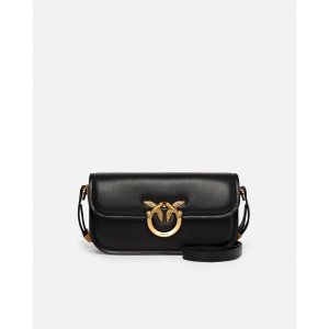 Pinko Small Love Box Nappa Black Leather Τσάντα
