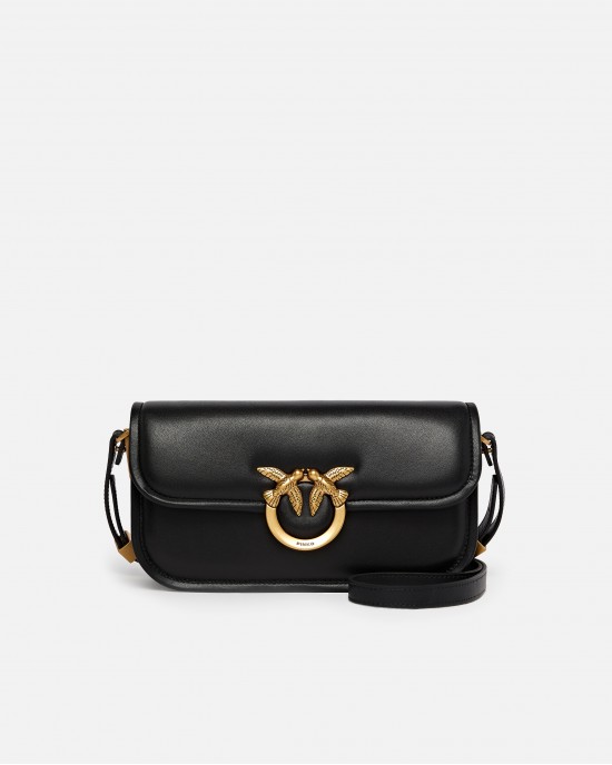 Pinko Small Love Bag Box Crossbody Bag In Nappa Leather Black Τσάντα