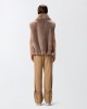 Pinko Deyn Faux Fur Gilet With Zip Beige Γιλέκο