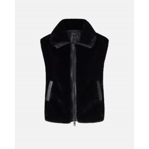 Pinko Deyn Faux Fur Gilet With Zip Black Γιλέκο