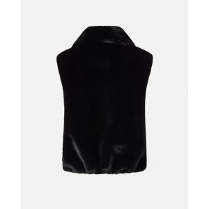 Pinko Deyn Faux Fur Gilet With Zip Black Γιλέκο