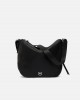 Pinko Hobo Zip Around Classic Black Leather Τσάντα