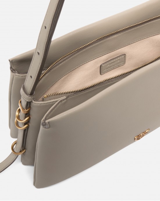 Pinko Triplet Beige Leather Τσάντα