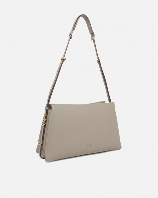 Pinko Triplet Beige Leather Τσάντα