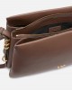 Pinko Triplet Brown Leather Τσάντα
