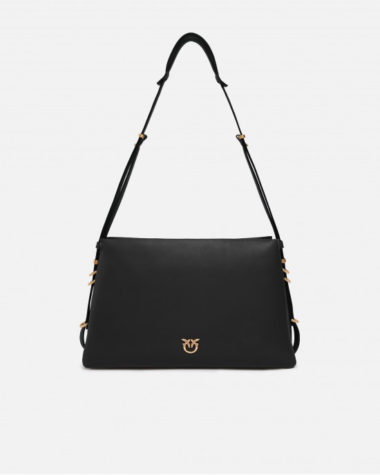 Pinko Triplet Black Leather Τσάντα
