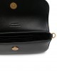 Pinko Saddle Flat Black Leather Τσάντα