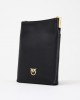 Pinko Flat Satchel Black Leather Τσάντα
