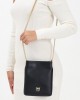 Pinko Flat Satchel Black Leather Τσάντα
