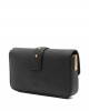 Pinko Slouchy Love One Baby Black Leather Τσάντα