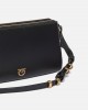 Pinko Double Mini Black Leather Τσάντα Pinko Double Mini Black Leather Τσάντα