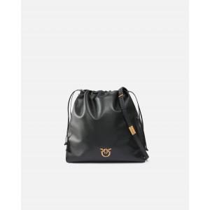 Pinko Slouchy Mini Black Leather Τσάντα