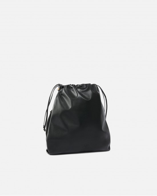 Pinko Slouchy Mini Black Leather Τσάντα